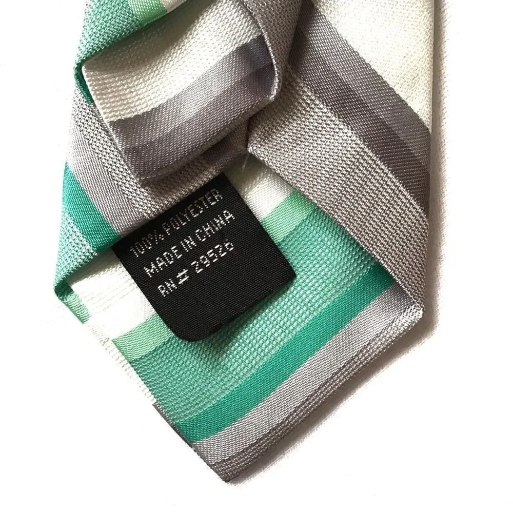 Striped Polyester Clip On Tie